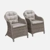Set van twee armstoelen, rond wicker - Lecco