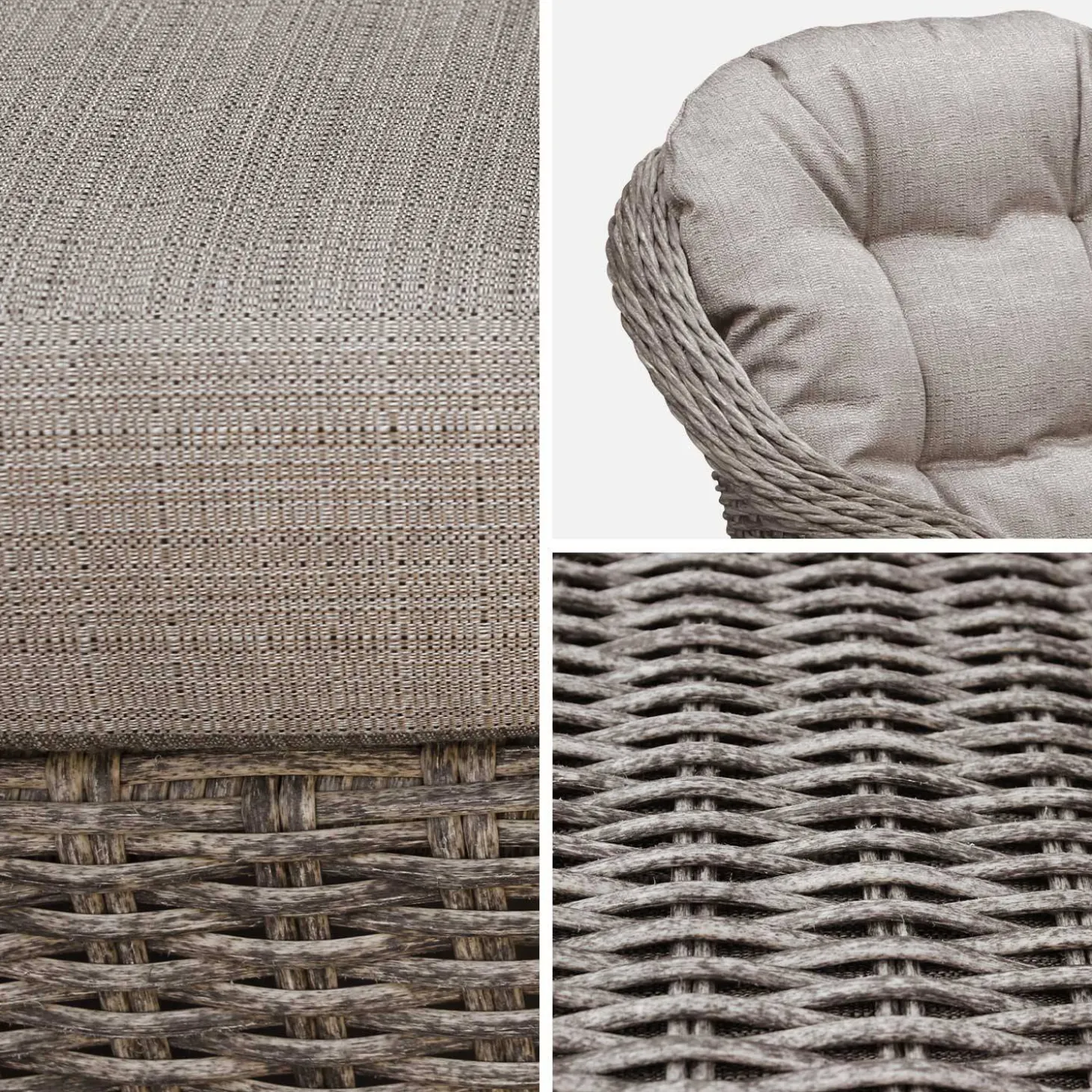 Set van twee armstoelen, rond wicker - Lecco