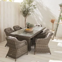 Set van twee armstoelen, rond wicker - Lecco