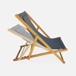 Set van twee textileen strandstoelen