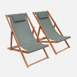 Set van twee textileen strandstoelen