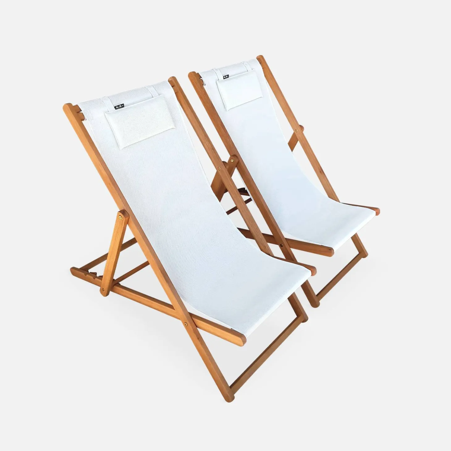 Set van twee textileen strandstoelen