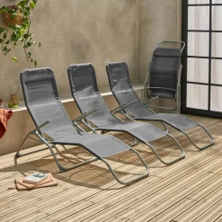 Set van 4 verstelbare tuinstoelen - Levito