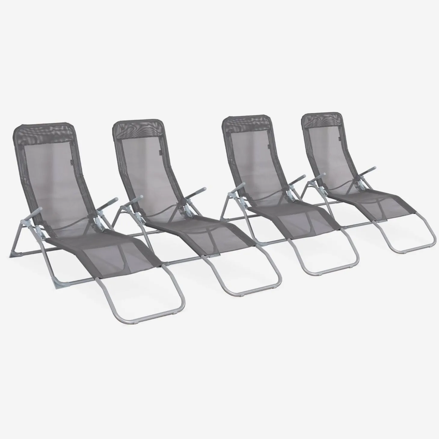 Set van 4 verstelbare tuinstoelen - Levito