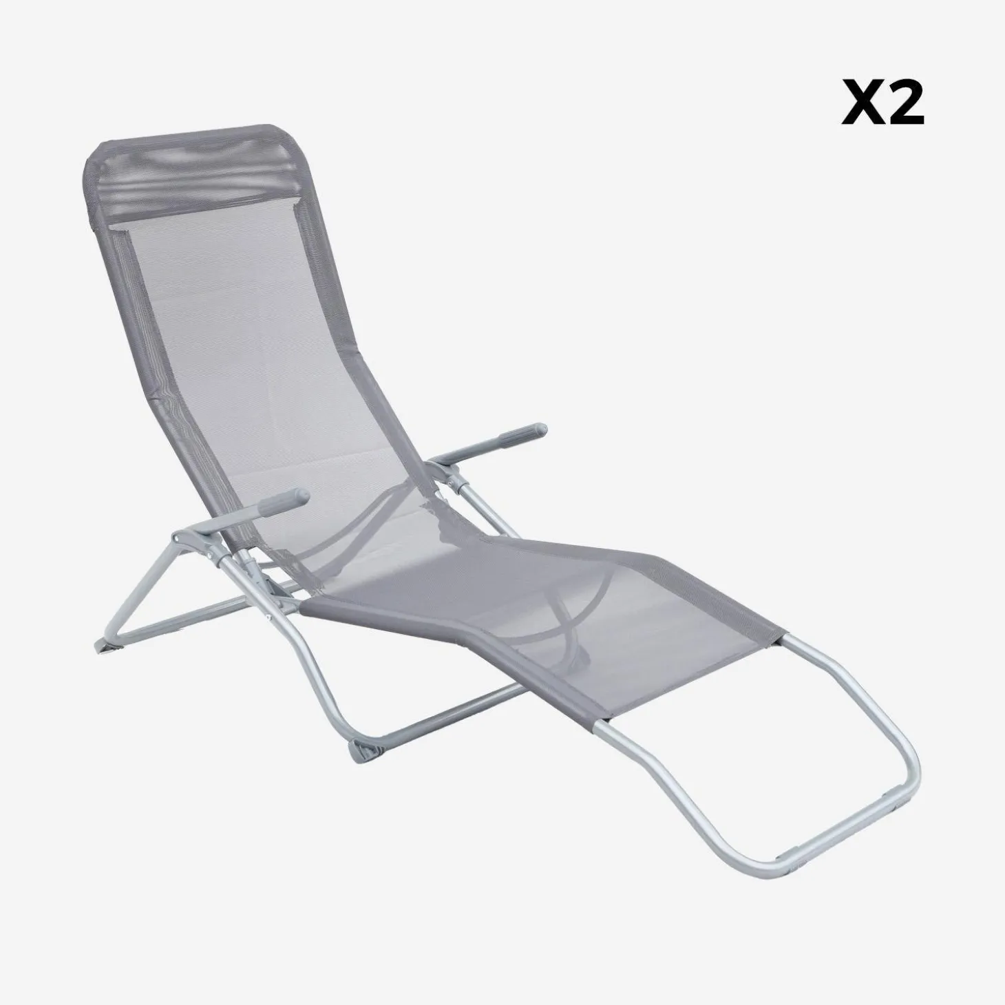 Set van 2 verstelbare tuinstoelen - Levito