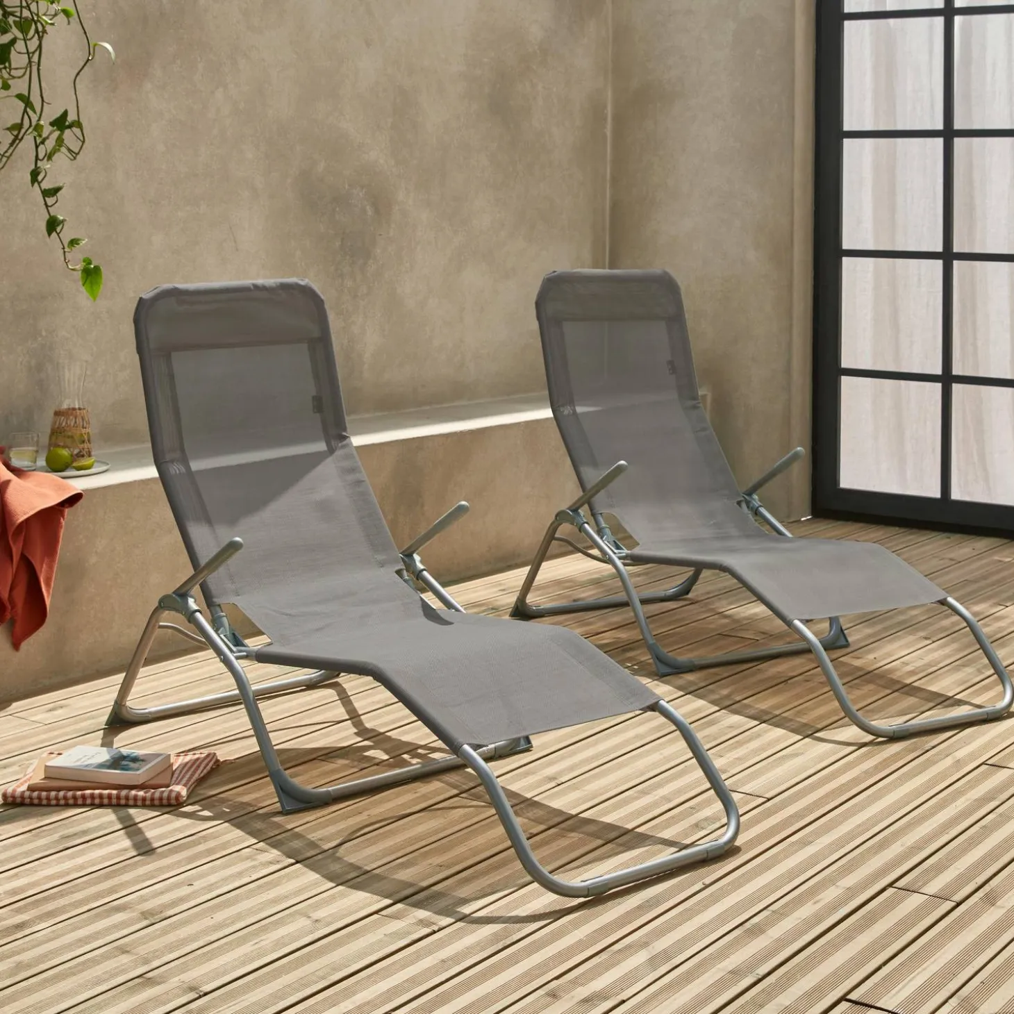 Set van 2 verstelbare tuinstoelen - Levito