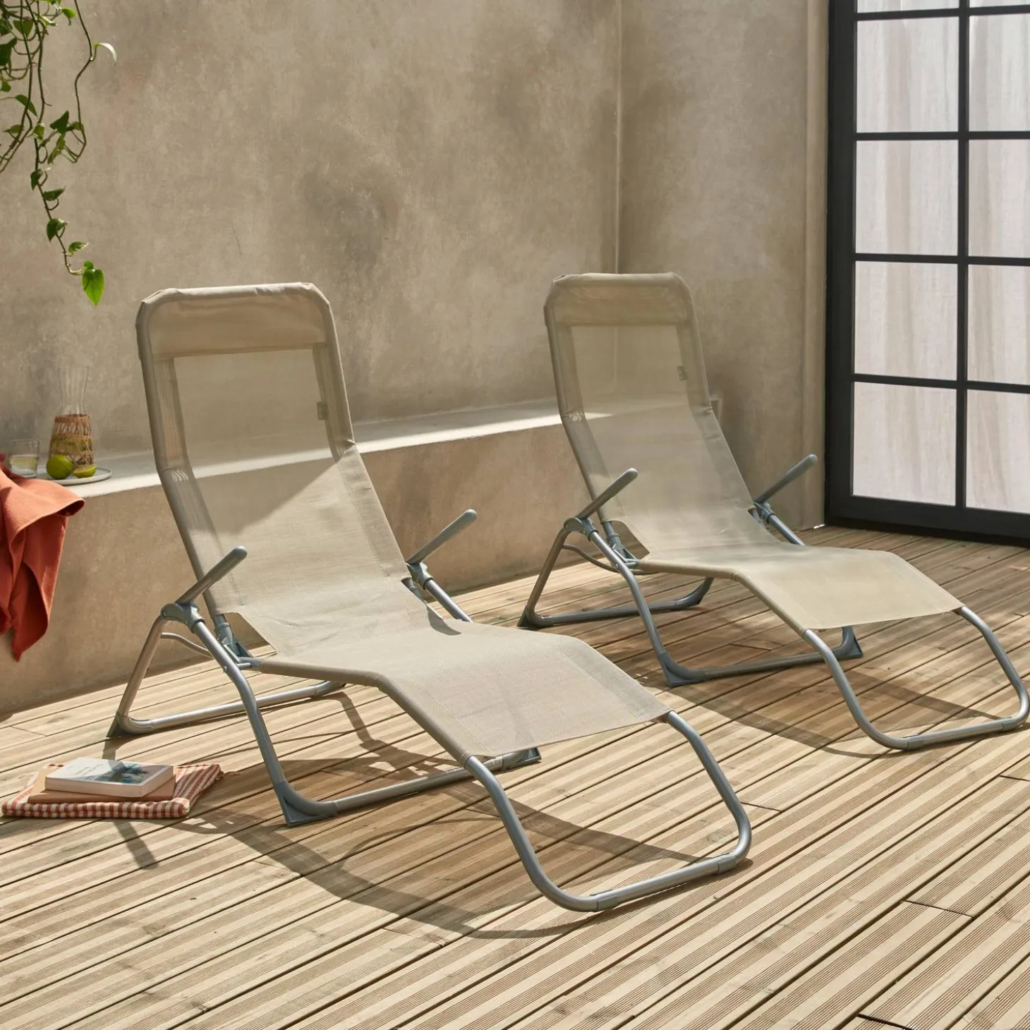 Set van 2 verstelbare tuinstoelen - Levito