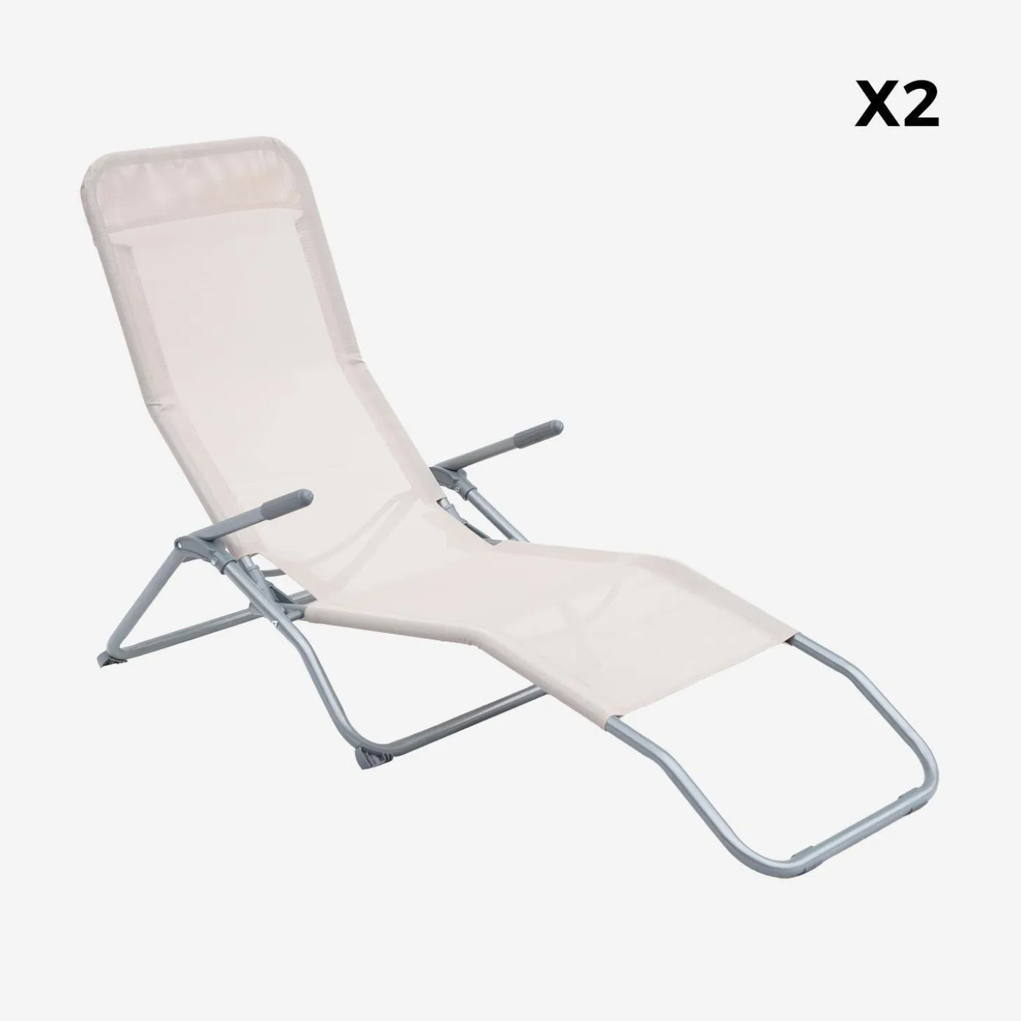 Set van 2 verstelbare tuinstoelen - Levito