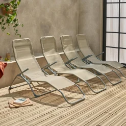 Set van 4 verstelbare tuinstoelen - Levito