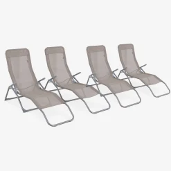 Set van 4 verstelbare tuinstoelen - Levito