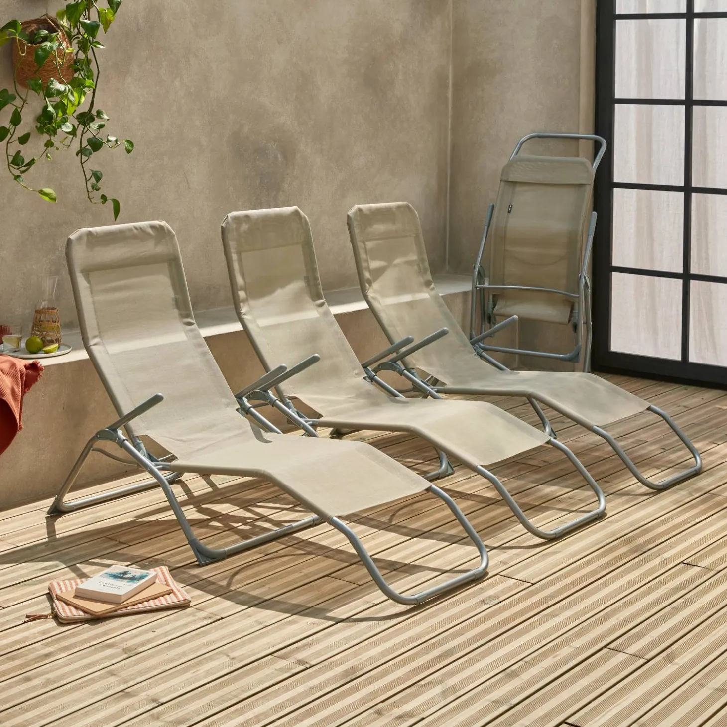 Set van 4 verstelbare tuinstoelen - Levito