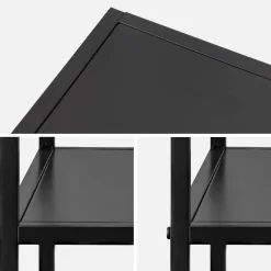 Set van 2 zwart metalen nachtkastjes met legplanken