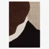 Shaggy binnenkleed met geometrische patronen in ecru beige, bruin en zwart