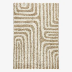 Shaggy vloerkleed met geometrisch patroon beige
