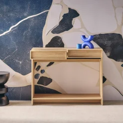 Sidetable houteffect 2 lades en plank