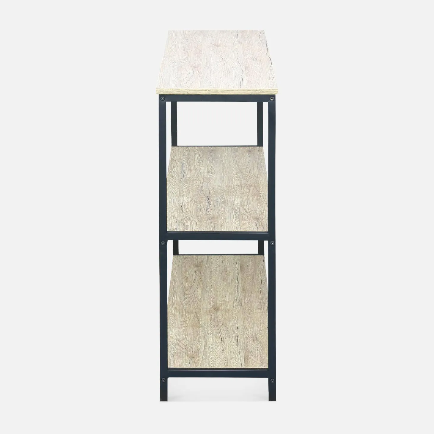 Sidetable metaal 3 planken houtdecor 120cm