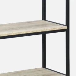 Sidetable metaal 3 planken houtdecor 120cm