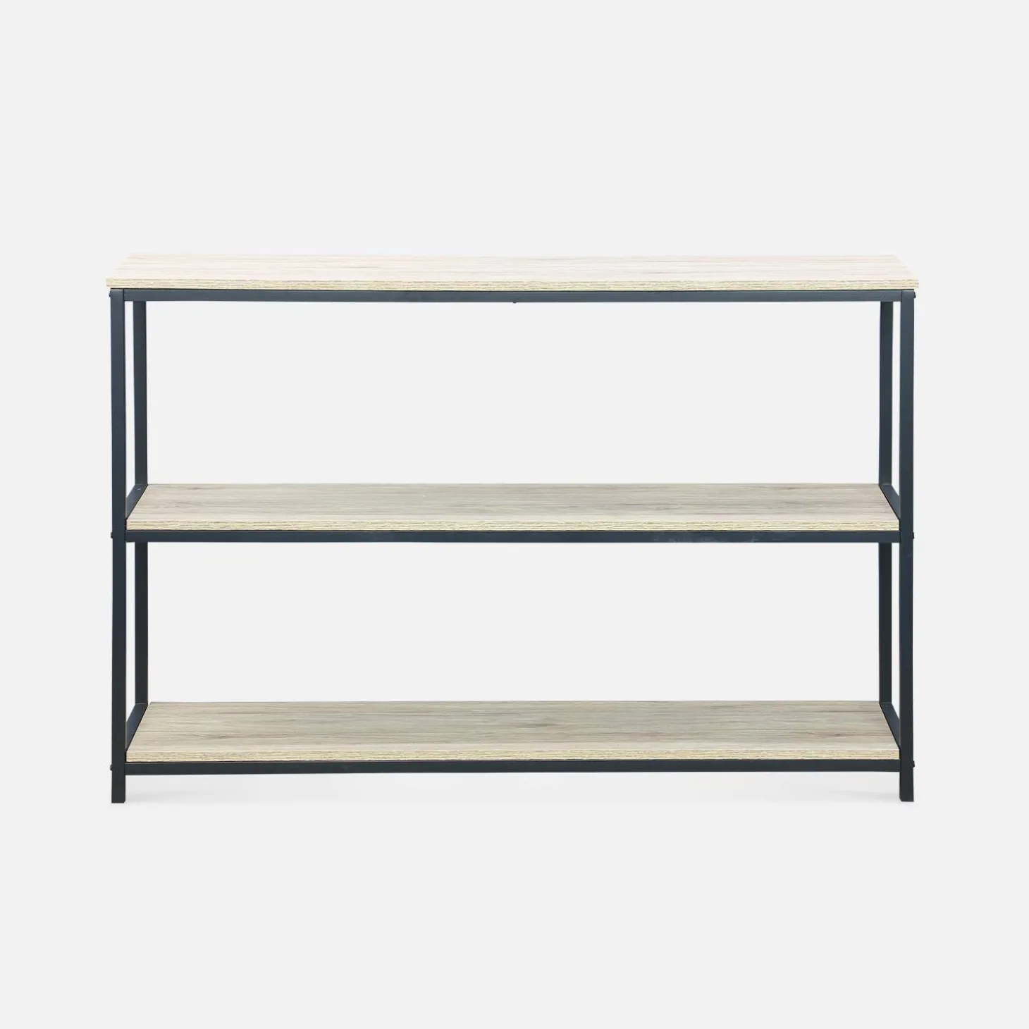 Sidetable metaal 3 planken houtdecor 120cm