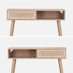 Sidetable met rotan
