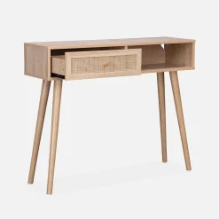 Sidetable met rotan