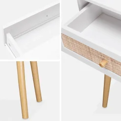 Sidetable met rotan