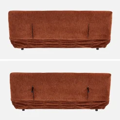 Slaapbank van chenille stof met 3 zitplaatsen