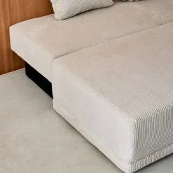 Slaapbank 3 zitplaatsen met opbergruimte corduroy
