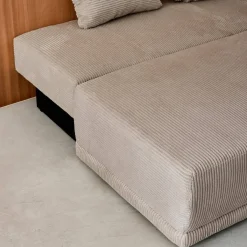 Slaapbank 3 zitplaatsen met opbergruimte corduroy
