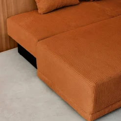 Slaapbank 3 zitplaatsen met opbergruimte corduroy