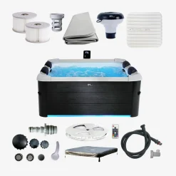 Spa 6-persoons hydro-massage, 4 kussens en termische hoes inbegrepen