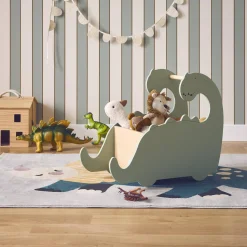 Speelgoedkist met wielen, dinosauruslooprek voor kinderen