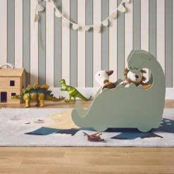 Speelgoedkist met wielen, dinosauruslooprek voor kinderen