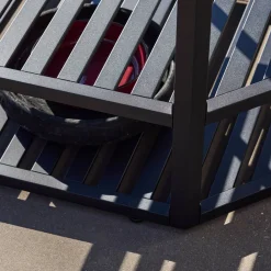 Stalen buitenkeuken hoekmodule met ijsklontjesbak en houten plank L80cm