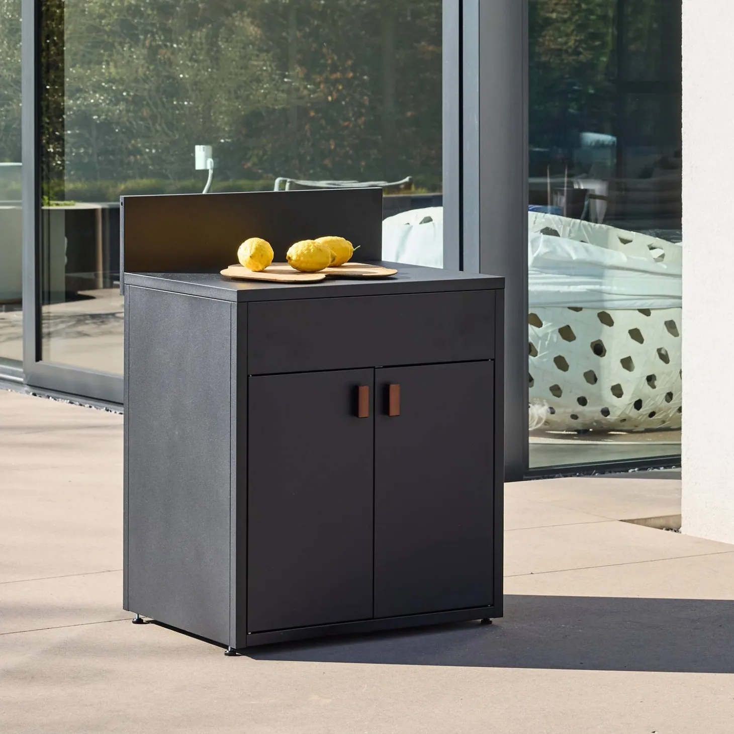 Stalen buitenkeukenmodule met 2 deuren L80cm