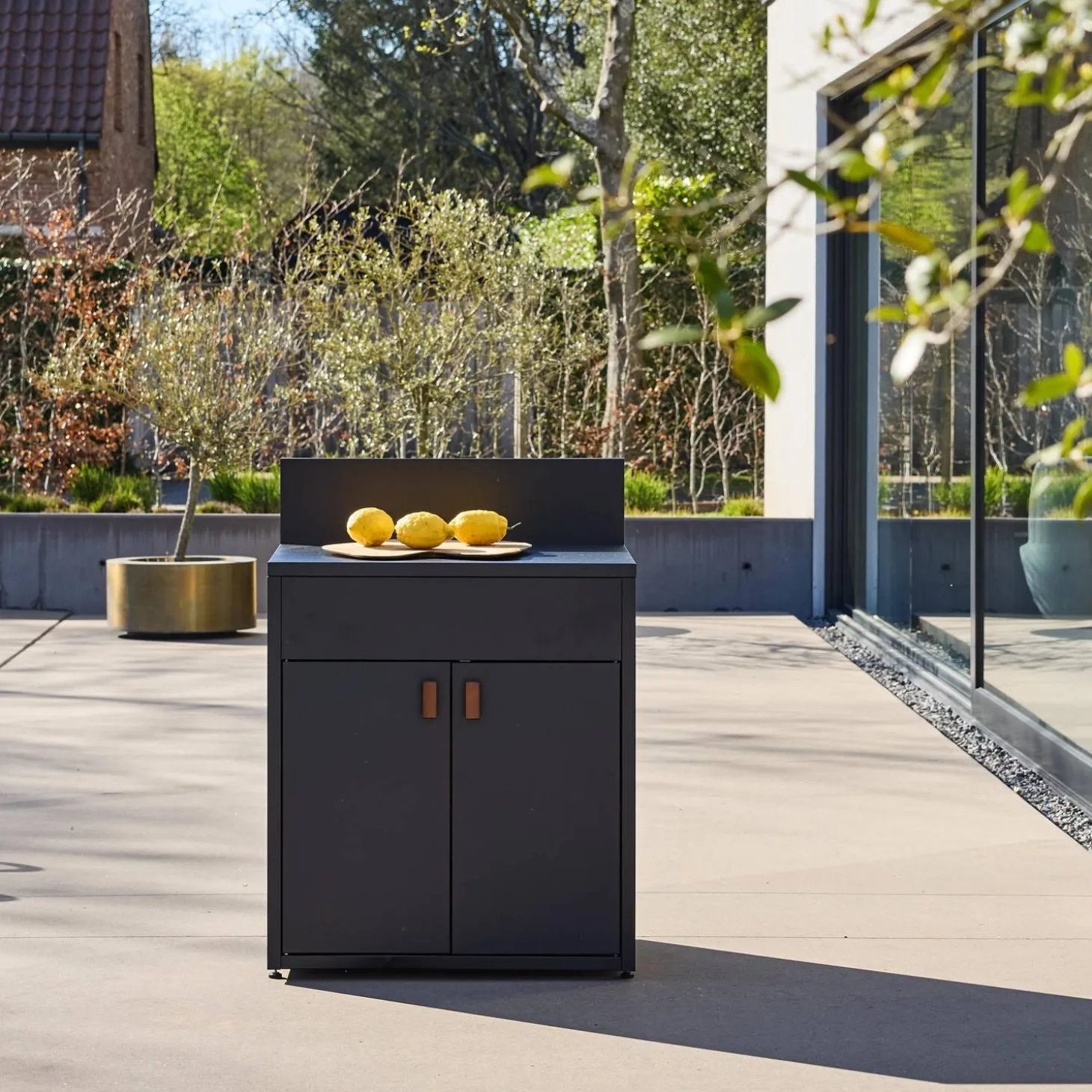 Stalen buitenkeukenmodule met 2 deuren L80cm