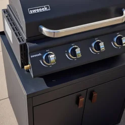 Stalen buitenkeukenmodule met 2 deuren L75cm