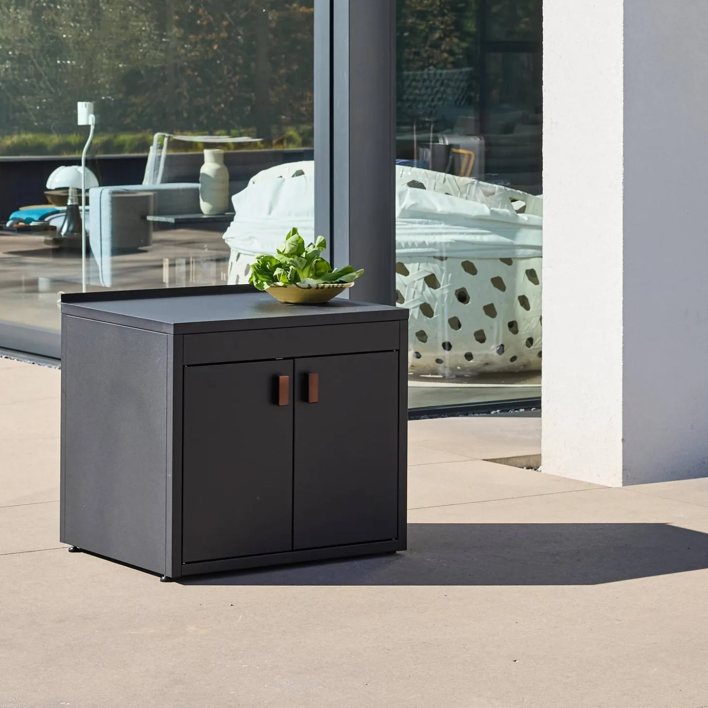 Stalen buitenkeukenmodule met 2 deuren L75cm