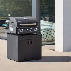 Stalen buitenkeukenmodule met 2 deuren L75cm