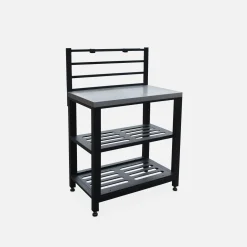 Stalen module buitenkeuken, 80 cm breed met 2 opbergplanken