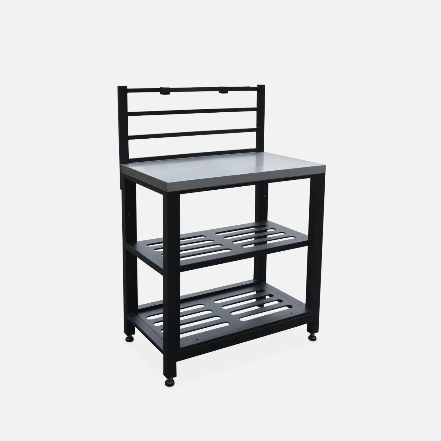 Stalen module buitenkeuken, 80 cm breed met 2 opbergplanken