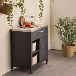 Stalen module buitenkeuken 1 lade en 1 deur, 80 cm breed