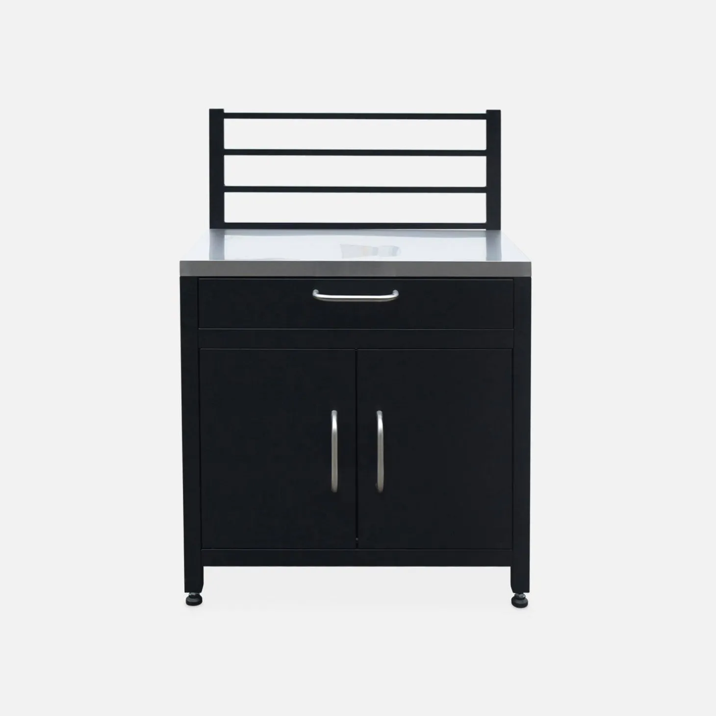 Stalen module buitenkeuken 1 lade en 2 deuren met ophangrooster, 80 cm breed