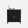 Stalen module buitenkeuken met gootsteen, 80cm breed