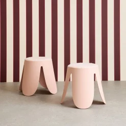 Stapelbare kinderkrukjes met textuur bouclé (set van 2)