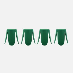 Stapelbare kruk in kunstleer (set van 4)