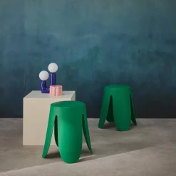 Stapelbare kruk in kunstleer (set van 2)