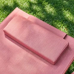 Stapelbare ligstoelen met meerdere posities, hoofdkussen en wieltjes (set van 2)