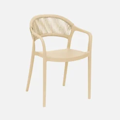 Stapelbare tuinstoelen met touw-effect (set van 4)