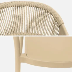 Stapelbare tuinstoelen met touw-effect (set van 4)