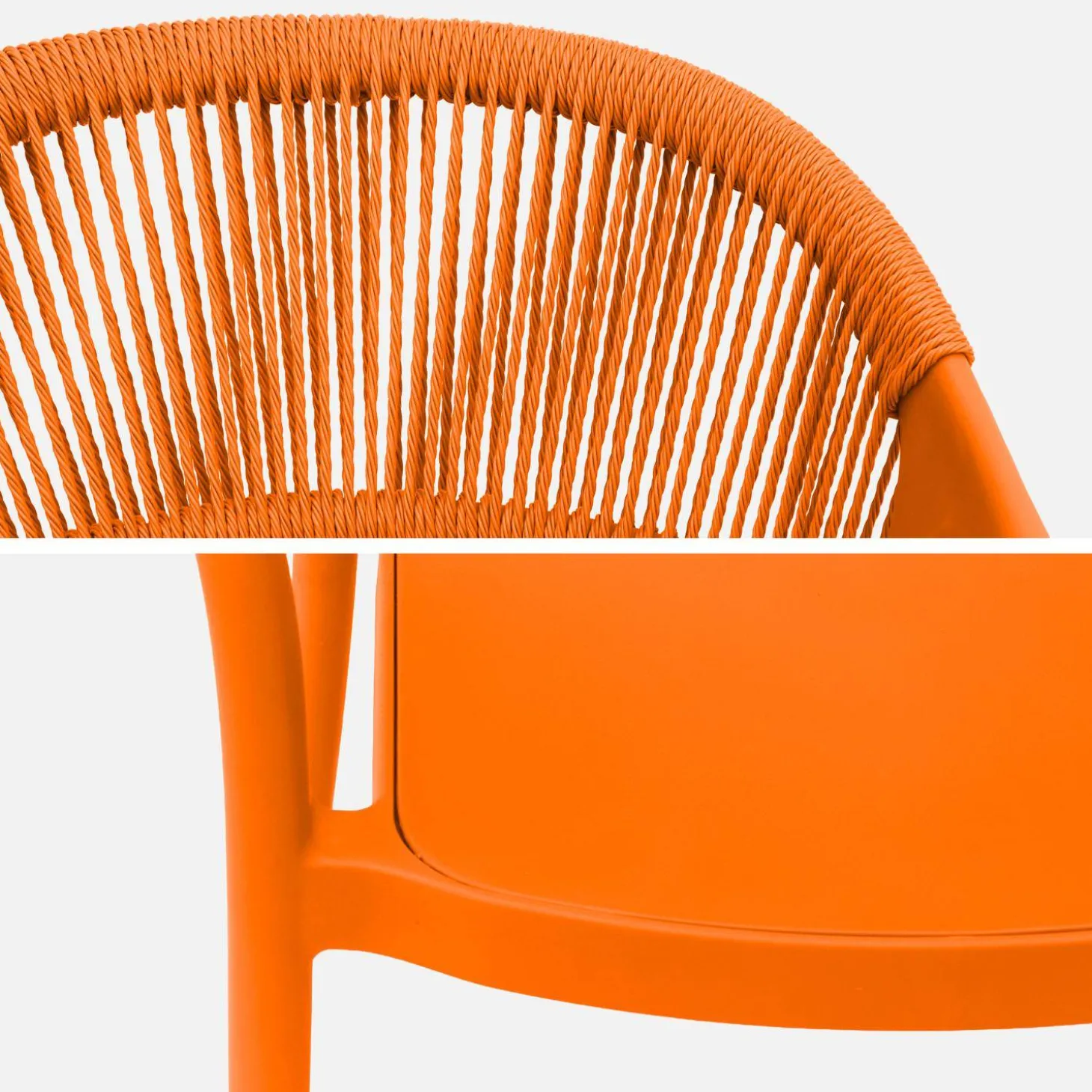 Stapelbare tuinstoelen met touw-effect (set van 4)
